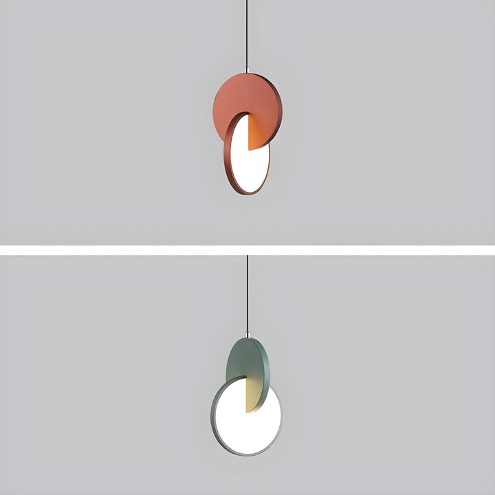 Modern Scandinavian LED Pendant Lamp with Round Frame and Warm Glow Bowlift