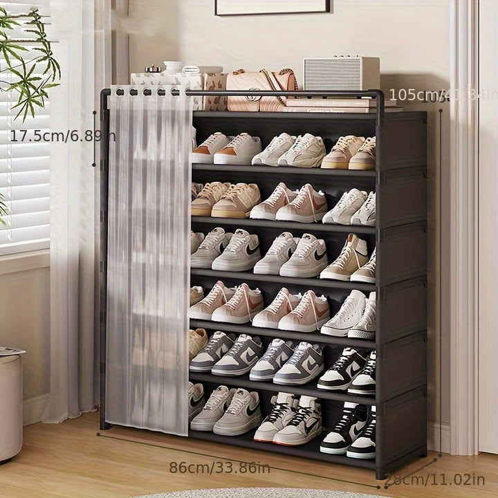 Foldable shoe rack with dust protection 4–7 levels | Bowlift