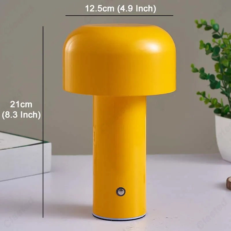 BowLift | Italian Designer Mushroom Table Lamp Night Light - Portable Cordless Touch Lamp