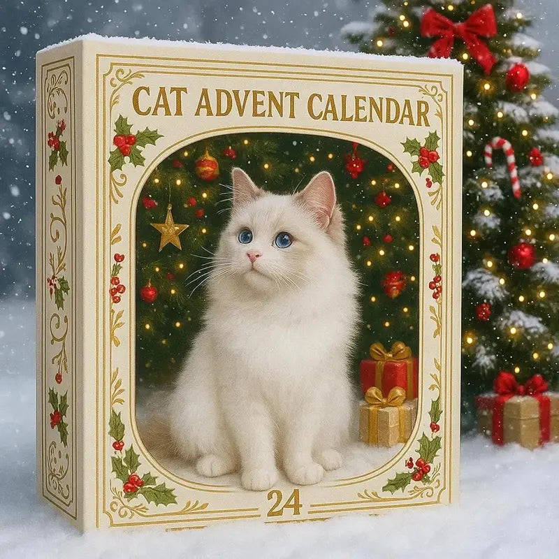 BowLift | CatChristmas Advent Calendar – 24 Festive Acrylic Cat Figurines for Christmas Fun