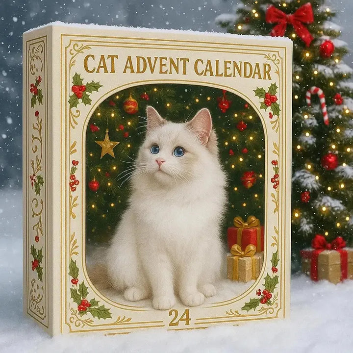 BowLift | CatChristmas Advent Calendar – 24 Festive Acrylic Cat Figurines for Christmas Fun