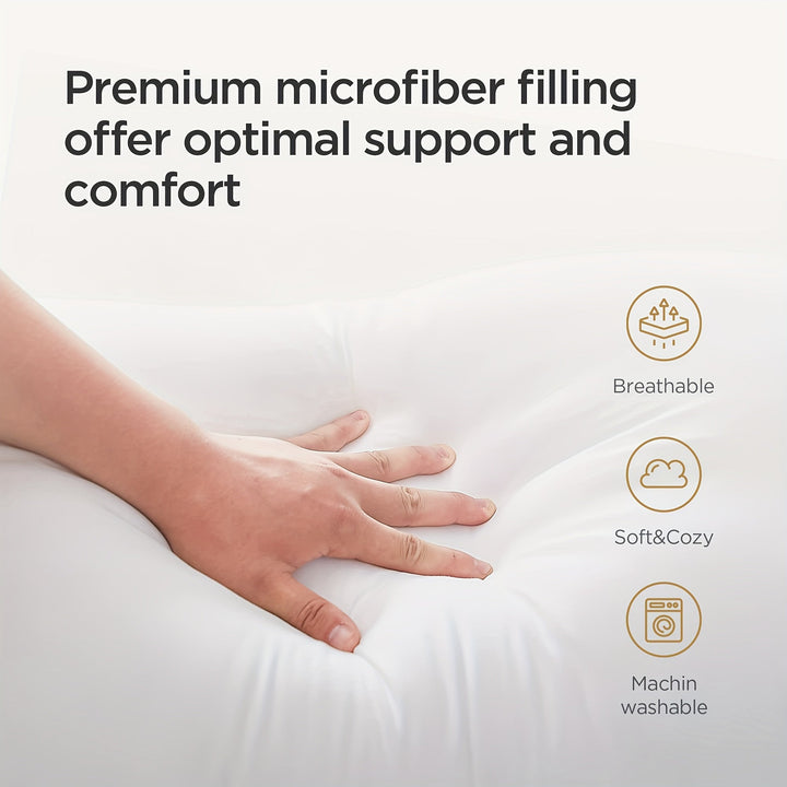 Cooling Bed Pillows for Sleeping – Luxury Hotel Quality with 3D Microfiber Filling and Breathable Cover – Ideal for Side, Back, and Stomach Sleepers, Queen Size | Bowlift