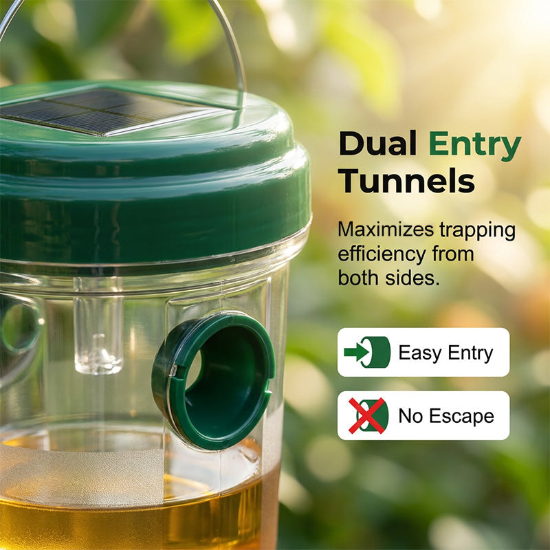 Solar powered wasp trap with LED lure | Bowlift