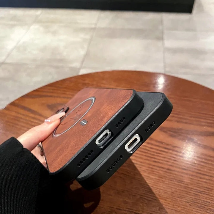 BowLift | Luxury Deer Leather Apple iPhone Case | Magnetic Phone Case, Wireless Case, MagSafe, Wireless Charging, Protective Case, Cover for iPhone 15, 14, 13 Pro Max Plus
