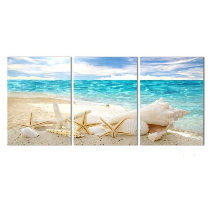 Sea Beach Shell View - Canvas Wall Art Painting | Bowlift