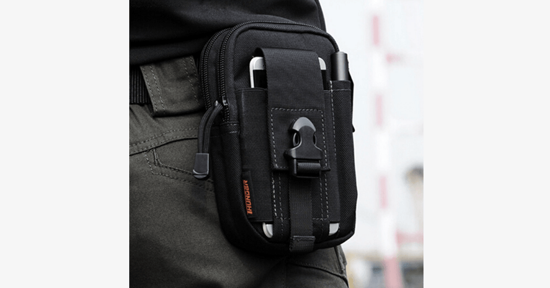 BowLift | Military Waist Bag - Made of Nylon - Waterproof Design - Zipper Closure - Attach with Belt - Travel Gear - Outdoor - Available in 3 Colors