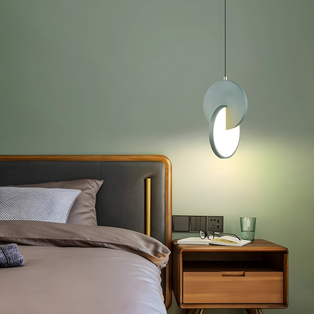 Modern Scandinavian LED Pendant Lamp with Round Frame and Warm Glow Bowlift