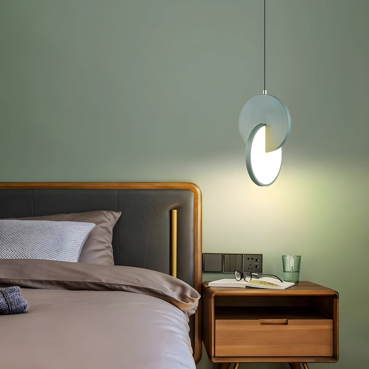Modern Scandinavian LED Pendant Lamp with Round Frame and Warm Glow Bowlift