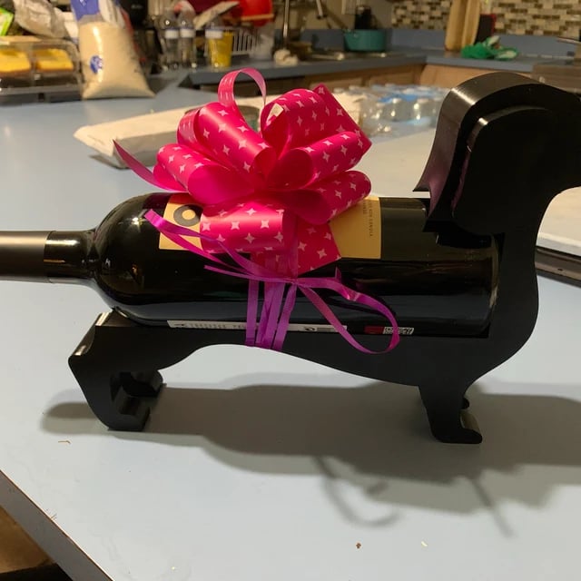 Dachshund wine bottle holder | Decorative table stand made of resin | Multiple colors