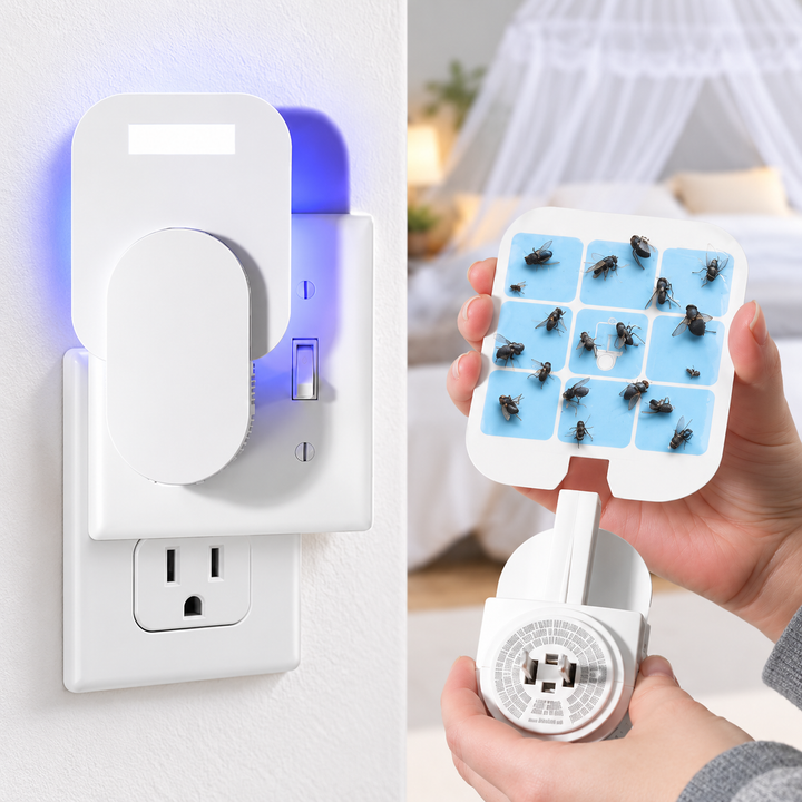Plug-In UV Fly Trap with Replaceable Sticky Glue Board Bowlift