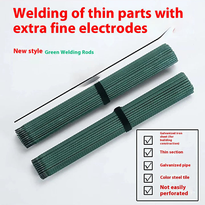 BowLift | Extra-Fine Green Welding Rod – Thin-Gauge Electrode for Galvanized & Mild Steel