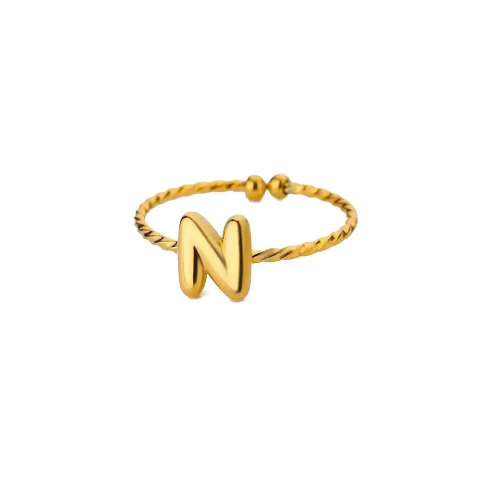 BowLift | Dainty Adjustable Bubble Letter Initial Ring