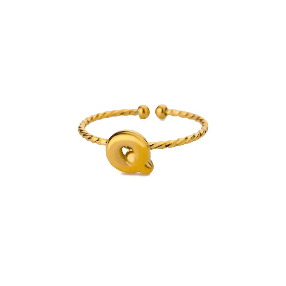 BowLift | Dainty Adjustable Bubble Letter Initial Ring