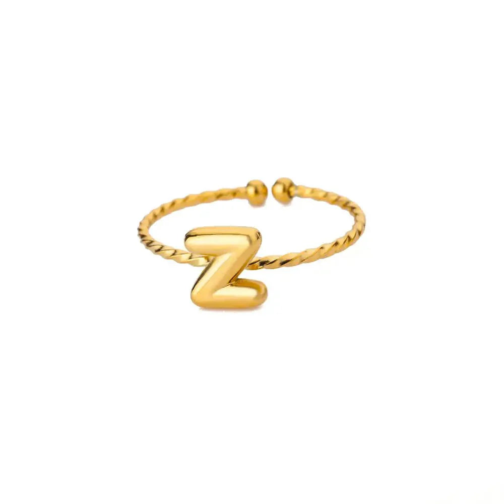 BowLift | Dainty Adjustable Bubble Letter Initial Ring