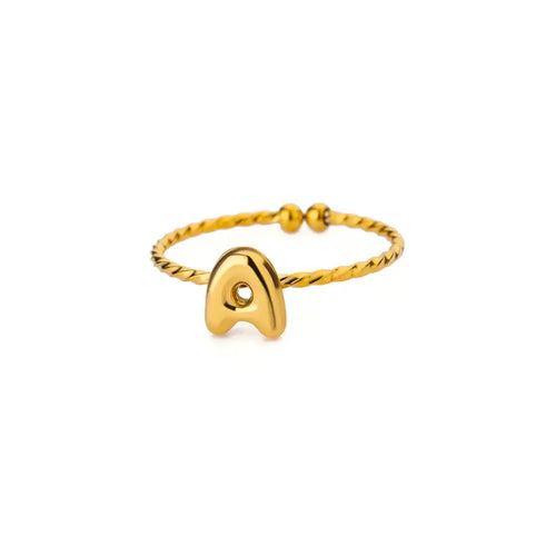 BowLift | Dainty Adjustable Bubble Letter Initial Ring