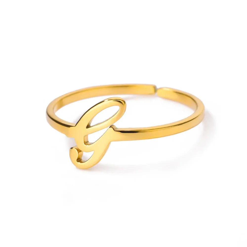BowLift | Dainty Adjustable Classy Letter Initial Rings