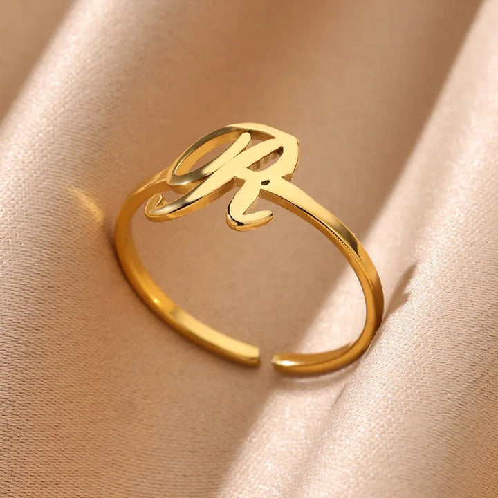 BowLift | Dainty Adjustable Classy Letter Initial Rings