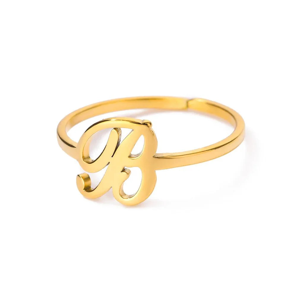 BowLift | Dainty Adjustable Classy Letter Initial Rings