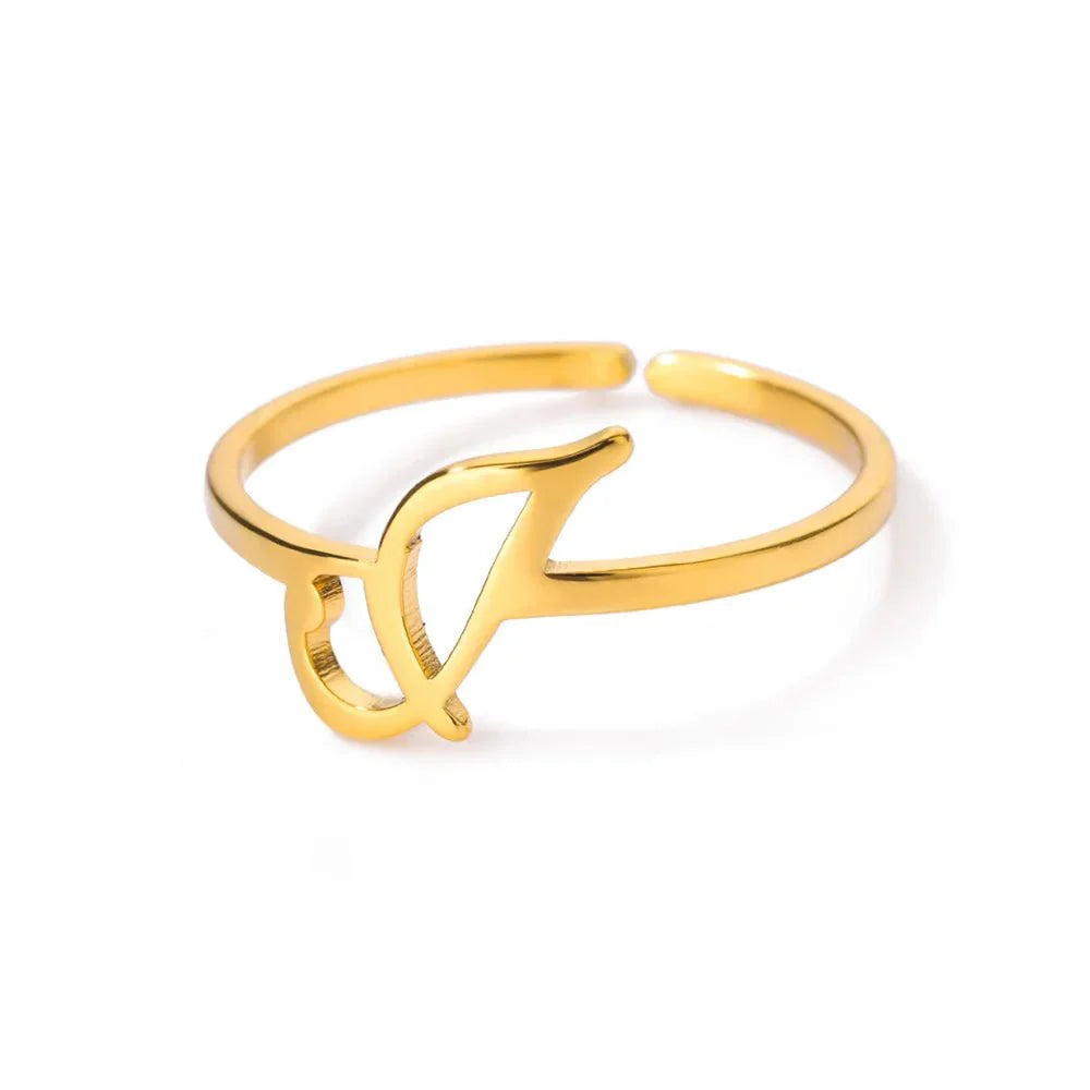 BowLift | Dainty Adjustable Classy Letter Initial Rings