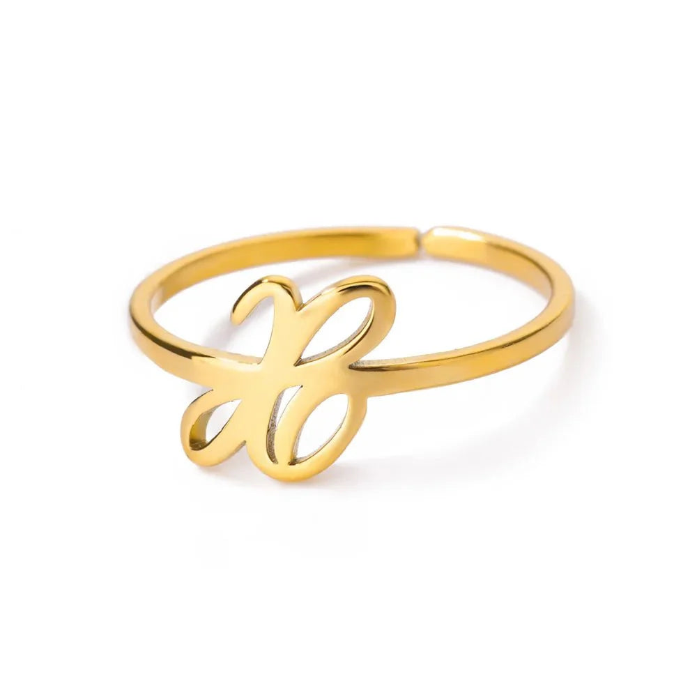 BowLift | Dainty Adjustable Classy Letter Initial Rings