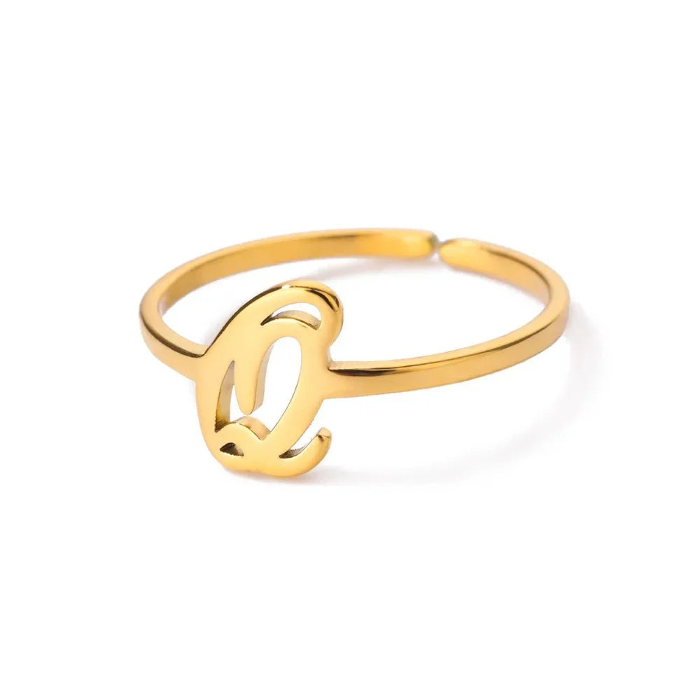 BowLift | Dainty Adjustable Classy Letter Initial Rings