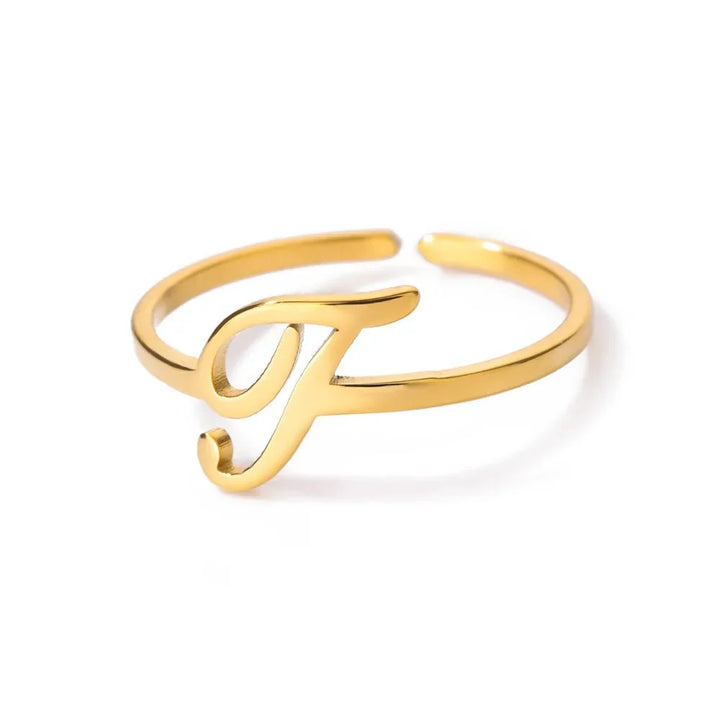 BowLift | Dainty Adjustable Classy Letter Initial Rings