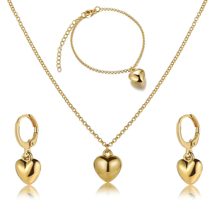 BowLift | Dainty Balloon Heart Necklace, Bracelet, and Earring Set
