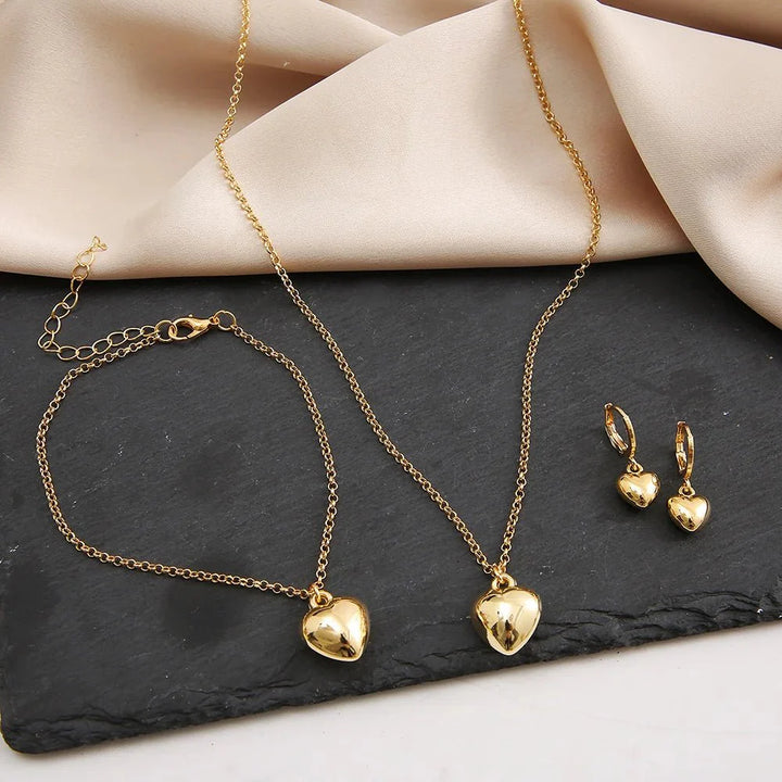BowLift | Dainty Balloon Heart Necklace, Bracelet, and Earring Set