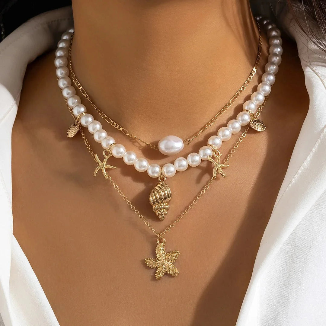 BowLift | Dainty Beach Adventure Necklace Stack