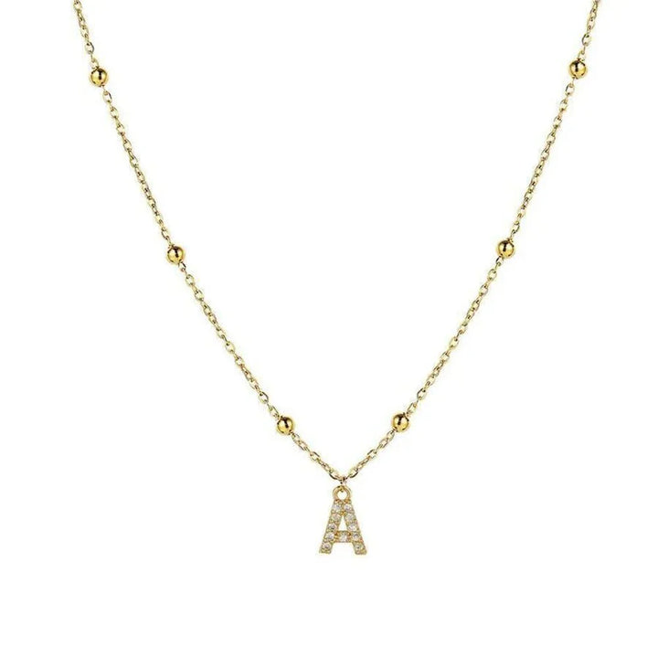 BowLift | Dainty Beaded Chain Initial Necklace