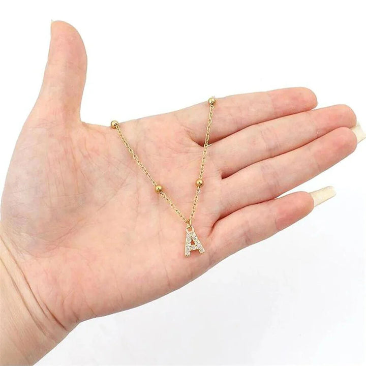 BowLift | Dainty Beaded Chain Initial Necklace