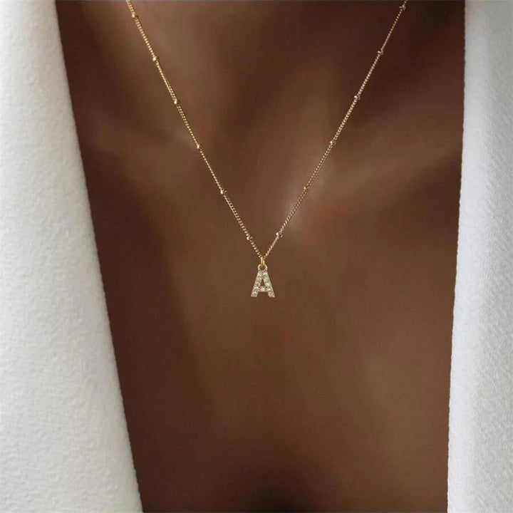 BowLift | Dainty Beaded Chain Initial Necklace