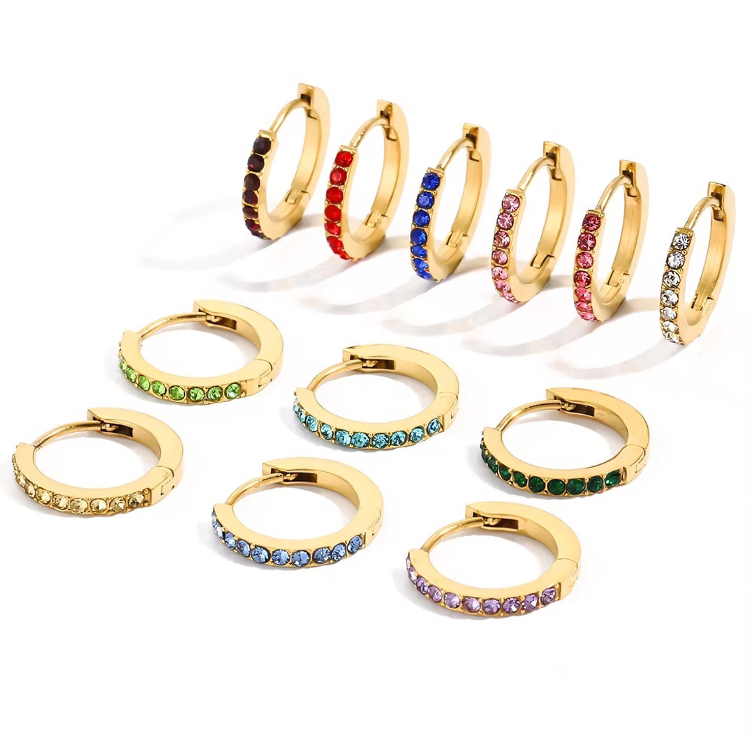 BowLift | Dainty Birthstone Hoop Huggie Earrings