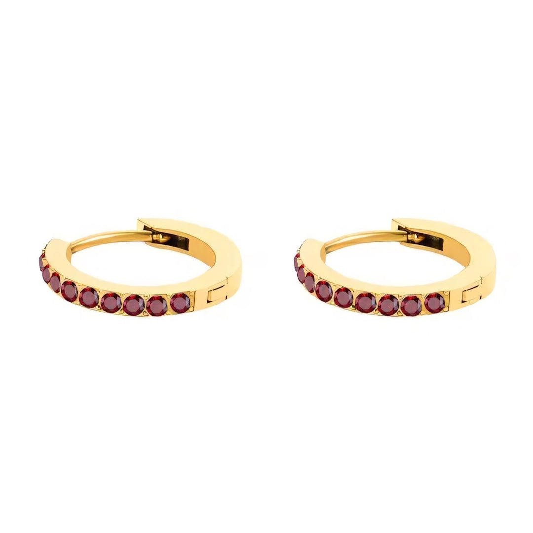 BowLift | Dainty Birthstone Hoop Huggie Earrings