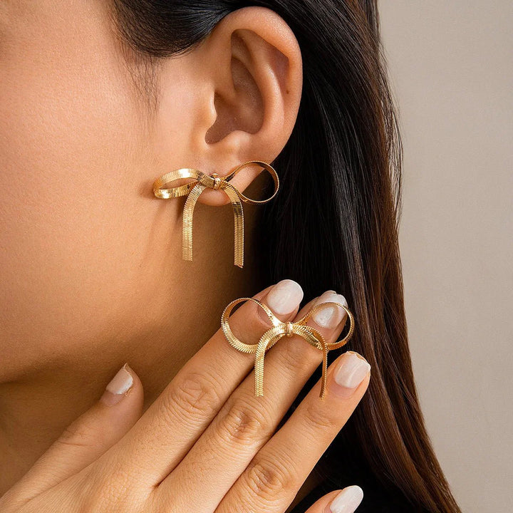 BowLift | Dainty Bow Tassel Earrings