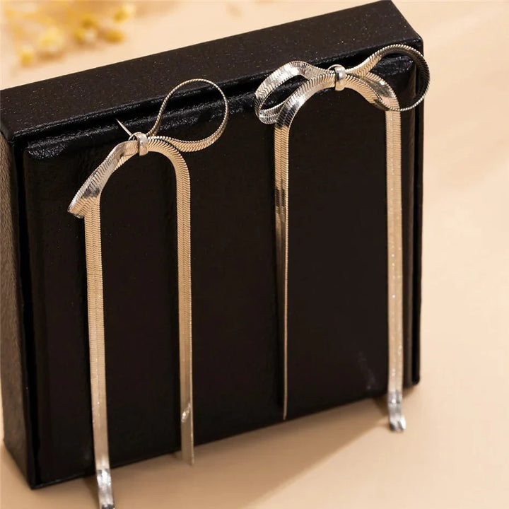 BowLift | Dainty Bow Tassel Earrings