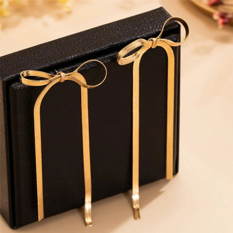 BowLift | Dainty Bow Tassel Earrings