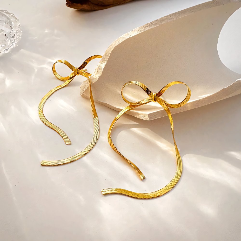 BowLift | Dainty Bow Tassel Earrings
