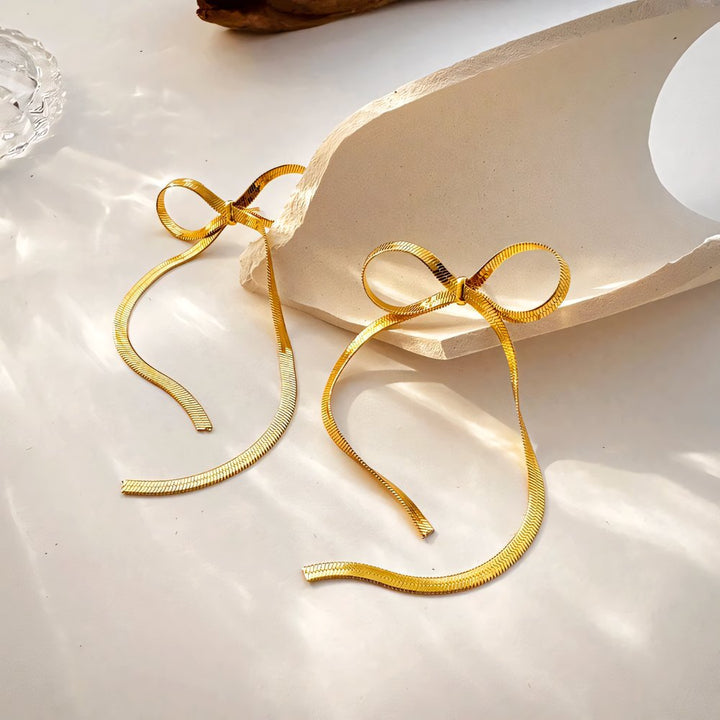 BowLift | Dainty Bow Tassel Earrings