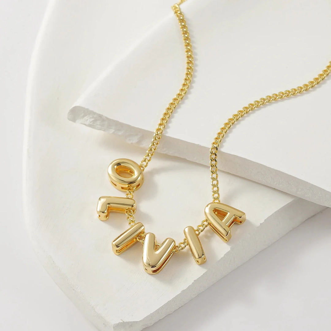 BowLift | Dainty Bubble Letter Name Necklace