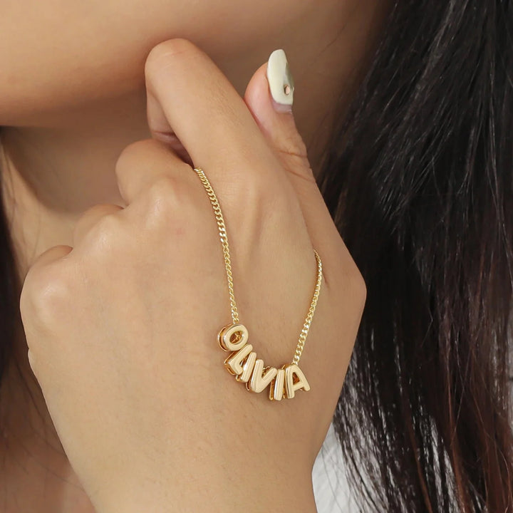 BowLift | Dainty Bubble Letter Name Necklace