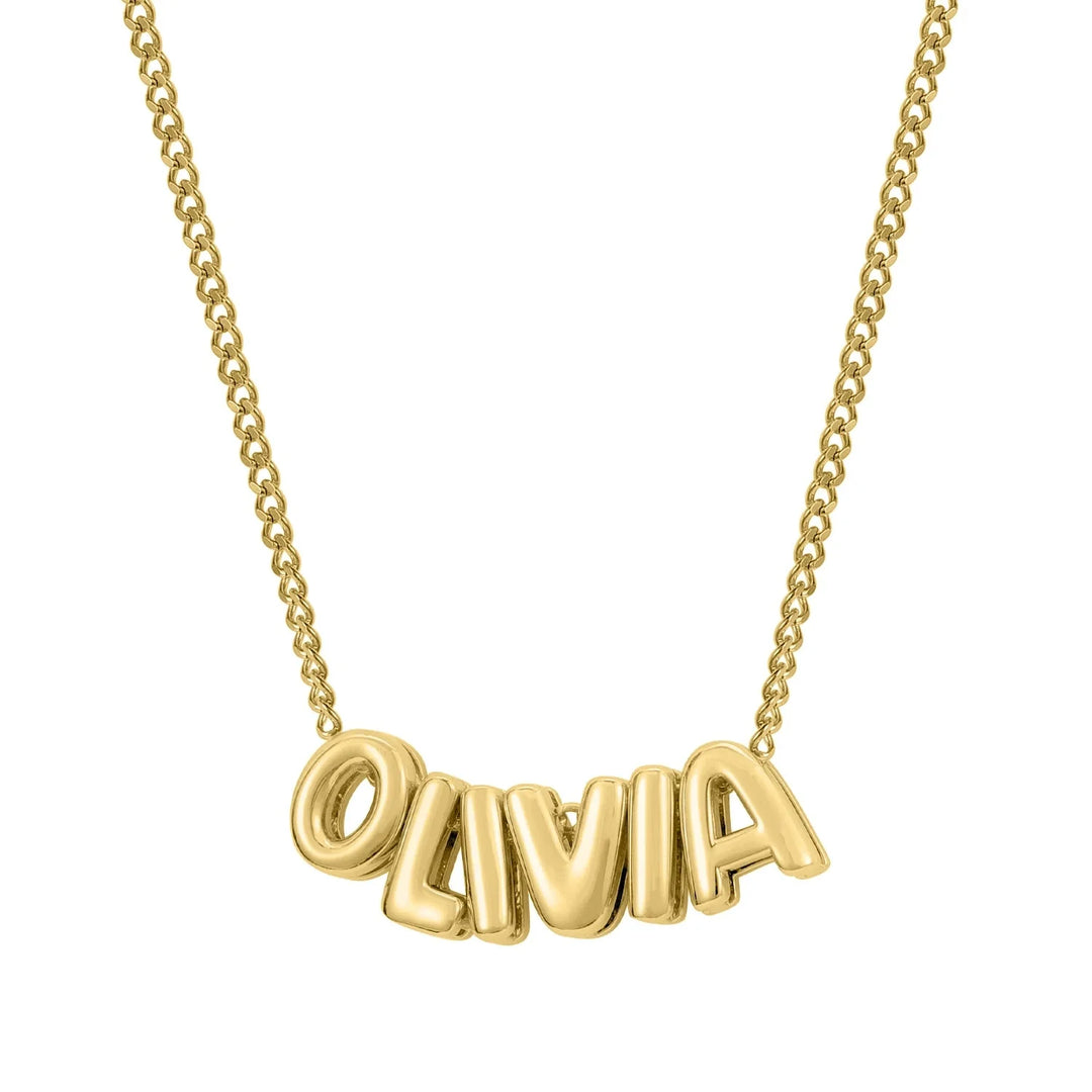BowLift | Dainty Bubble Letter Name Necklace