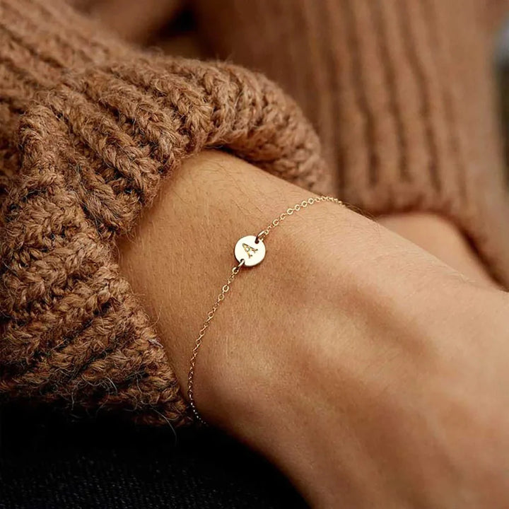 BowLift | Dainty Chain Letter Initial Charm Bracelet