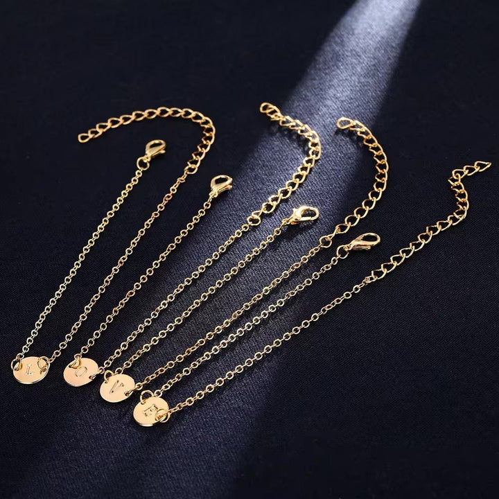BowLift | Dainty Chain Letter Initial Charm Bracelet