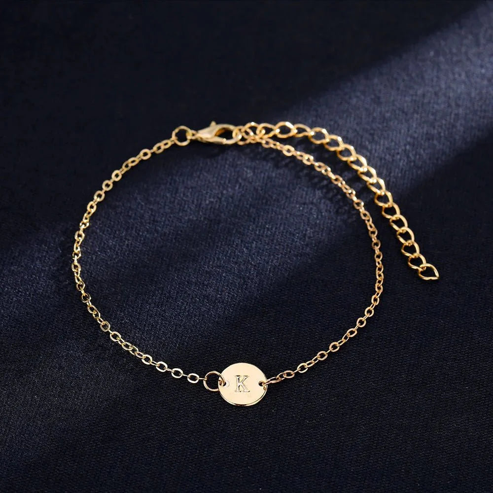 BowLift | Dainty Chain Letter Initial Charm Bracelet