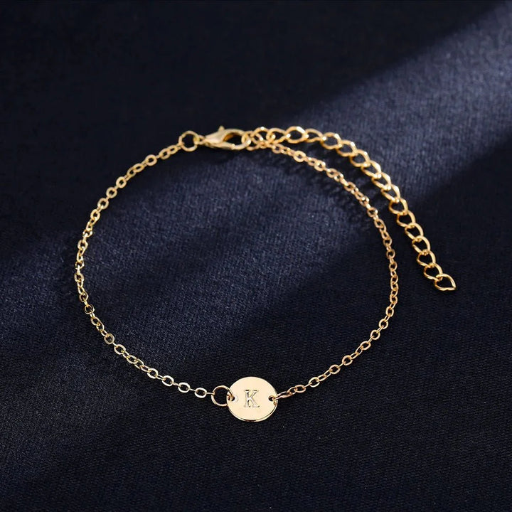 BowLift | Dainty Chain Letter Initial Charm Bracelet
