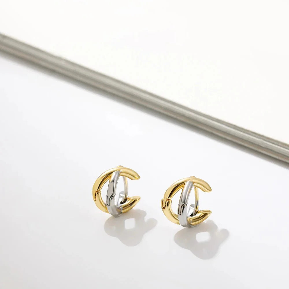 BowLift | Dainty Criss Cross Contrast Earrings
