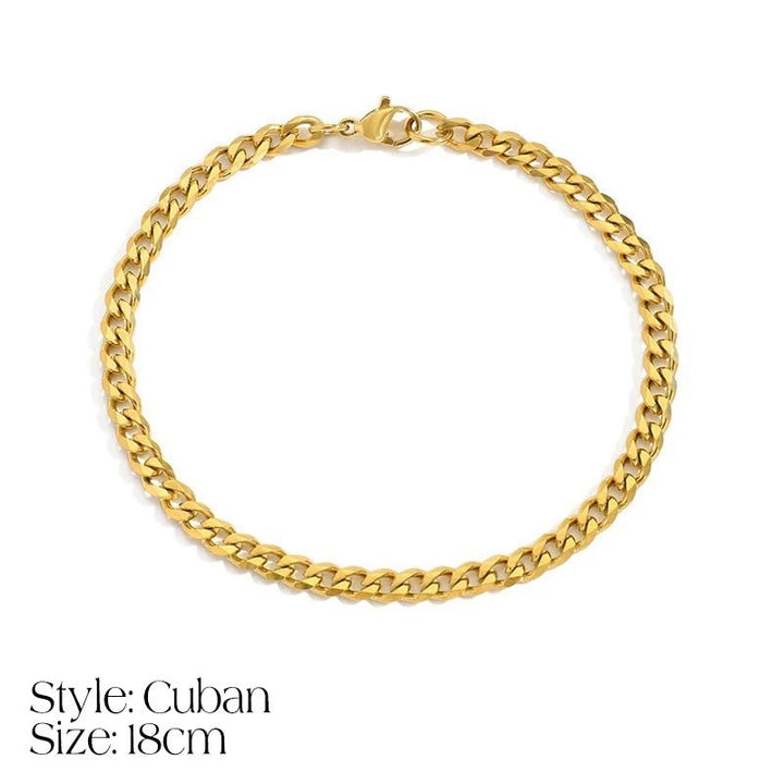 BowLift | Dainty Cuban Figaro Chain Letter Initial Bracelet