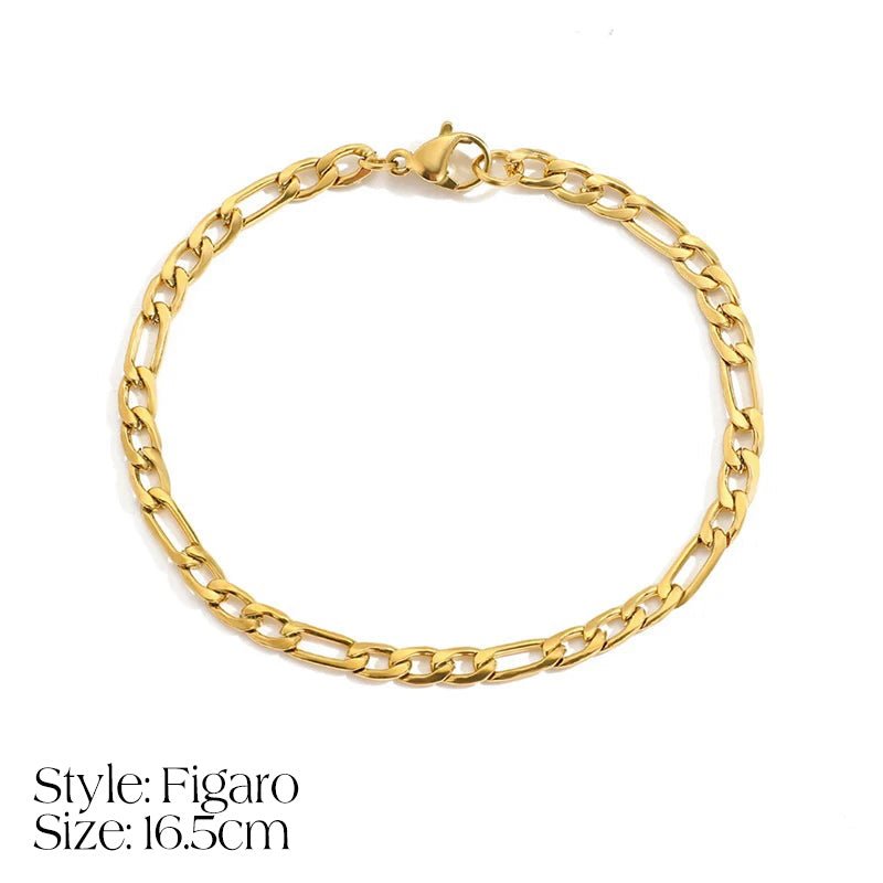 BowLift | Dainty Cuban Figaro Chain Letter Initial Bracelet