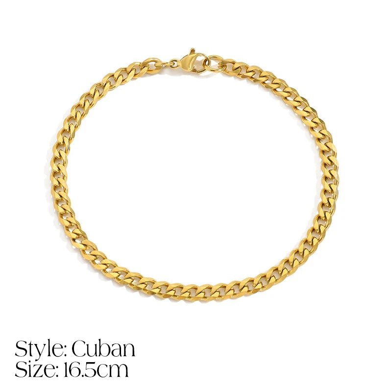 BowLift | Dainty Cuban Figaro Chain Letter Initial Bracelet